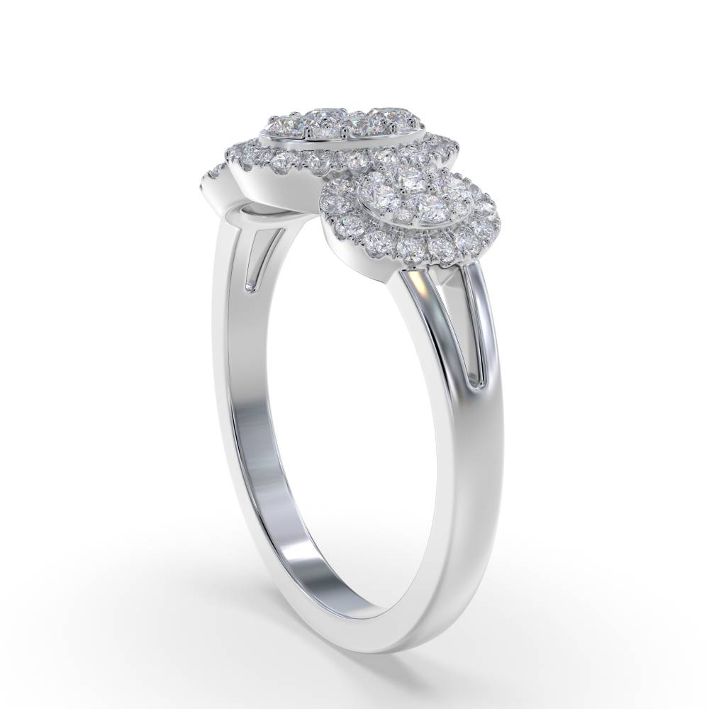 0.80ct Modern Cluster Round Diamond Dress Ring W