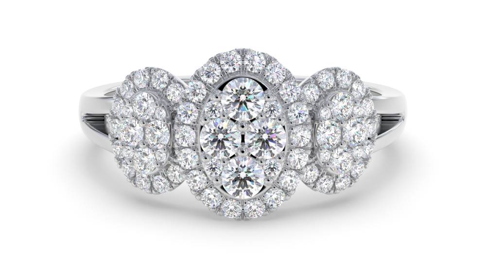 0.80ct Modern Cluster Round Diamond Dress Ring W