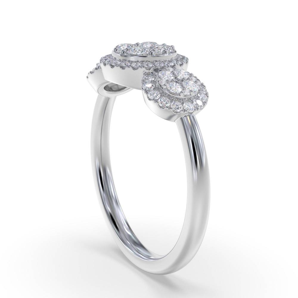 0.75ct Modern Cluster Round Diamond Dress Ring W