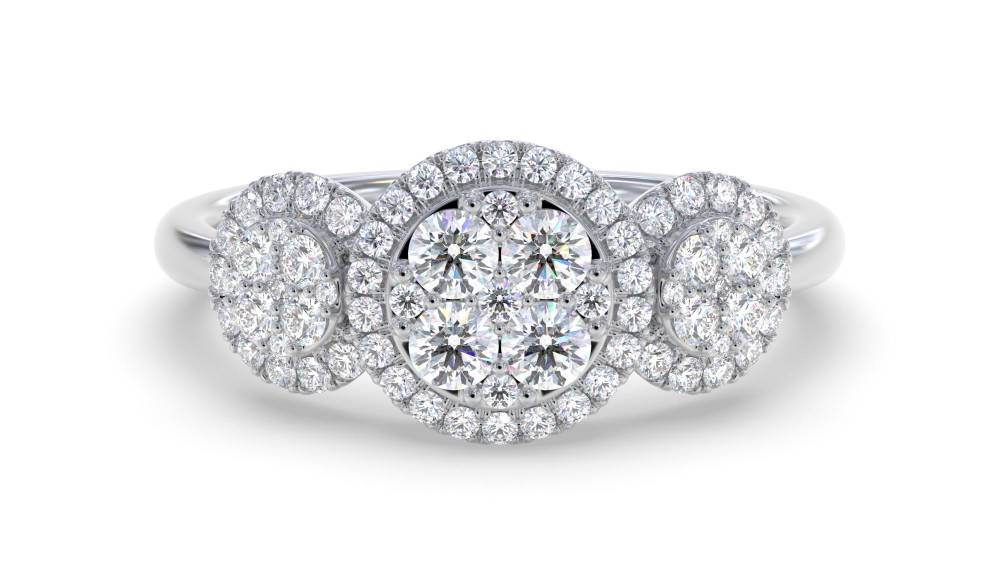 0.75ct Modern Cluster Round Diamond Dress Ring W