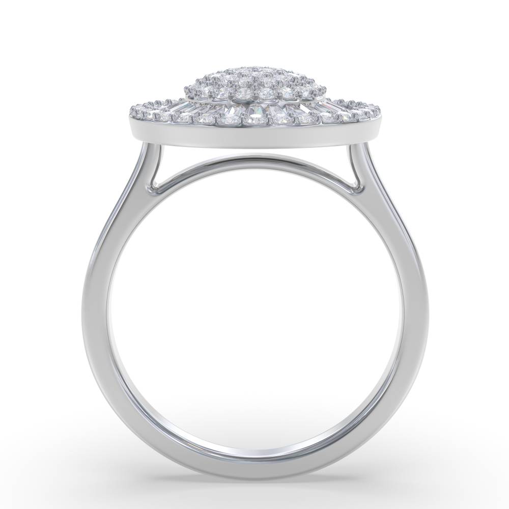 2.00ct Elegant Round Diamond Cluster Ring set in White Gold