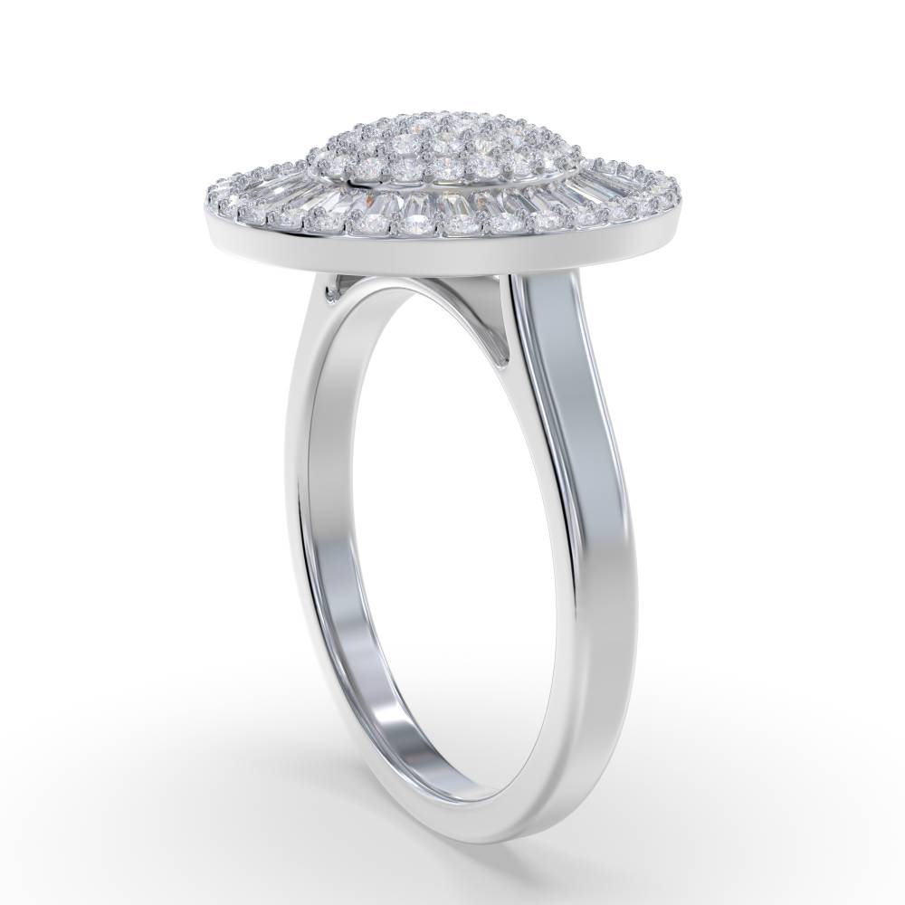 2.00ct Elegant Round Diamond Cluster Ring set in White Gold