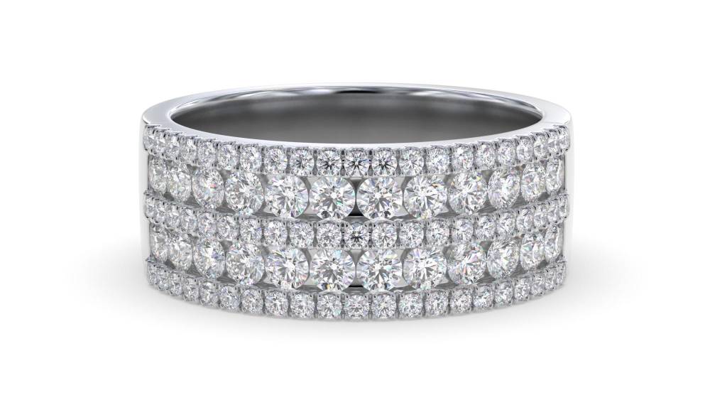 1.25ct Elegant Round Diamond Multi Row Dress Ring W