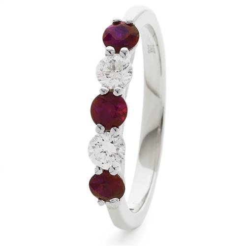 0.40ct Red Ruby And Diamond Eternity Ring W