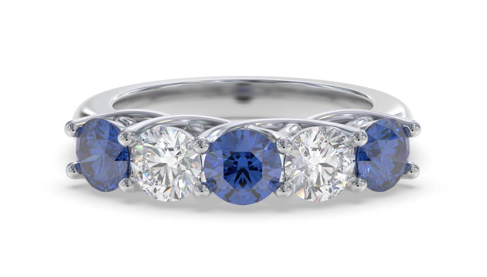 0.50ct Blue Sapphire And Diamond Eternity Ring W