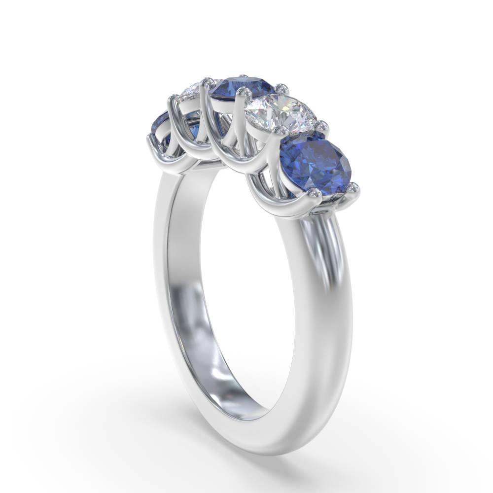 0.50ct Blue Sapphire And Diamond Eternity Ring W