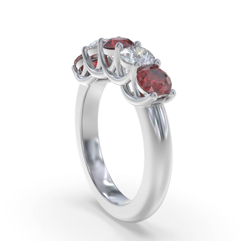 0.50ct Red Ruby And Diamond Eternity Ring W