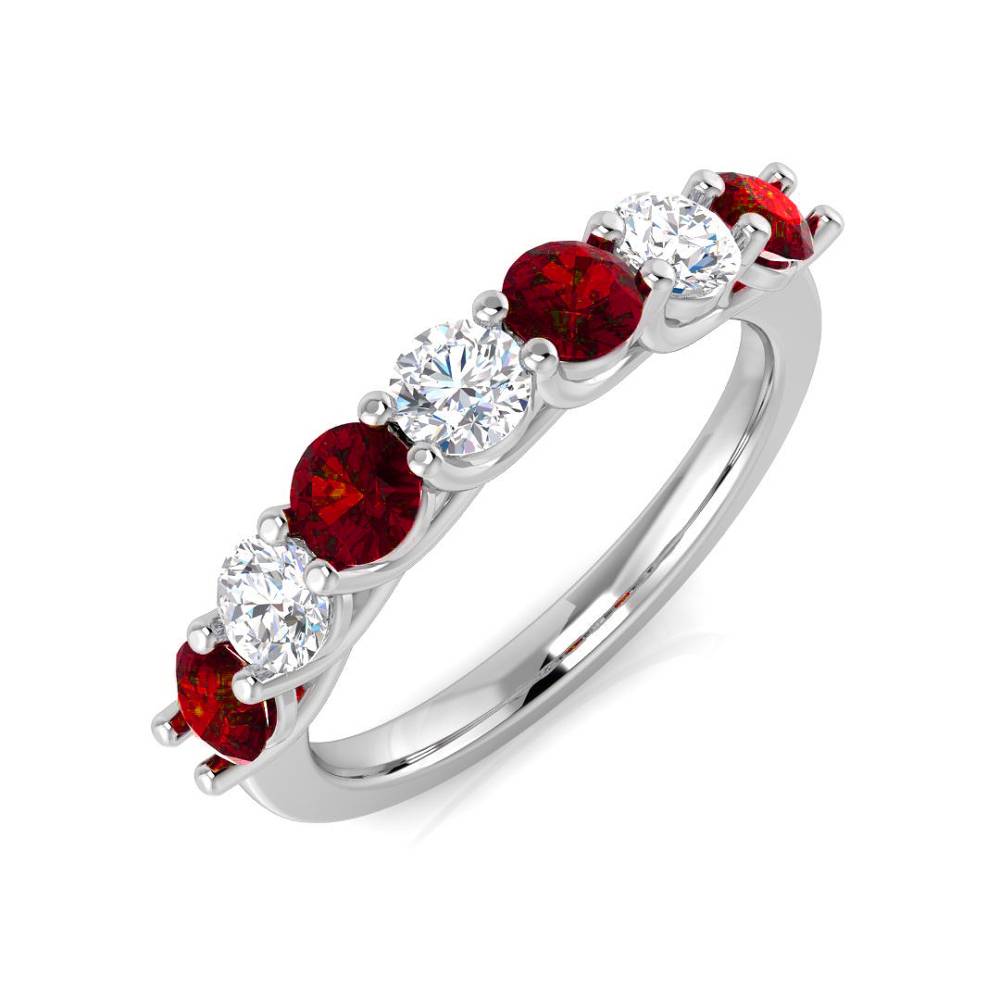 1.10ct Red Ruby And Diamond Eternity Ring W