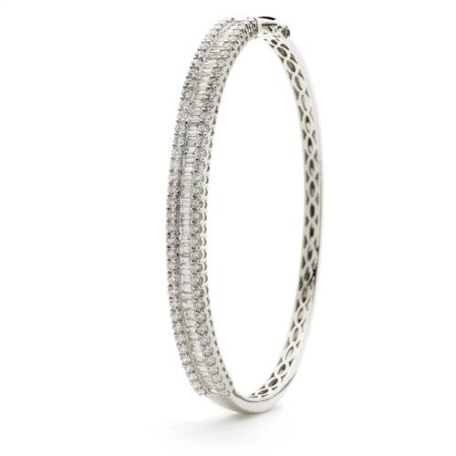 3.50ct VS/FG Baguette & Round Fancy Bangle W