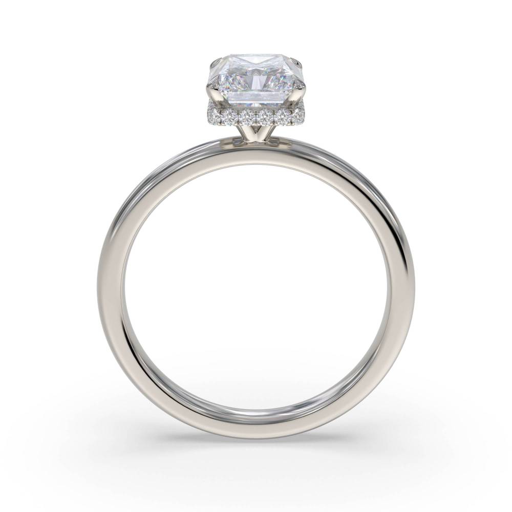 Radiant Diamond Hidden Halo Ring set in Platinum