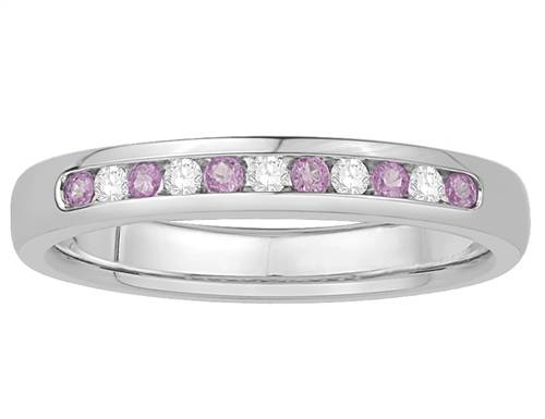 3mm Pink Sapphire & Diamond Eternity Ring W