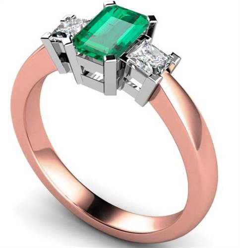 Emerald & Diamond Trilogy Ring Image