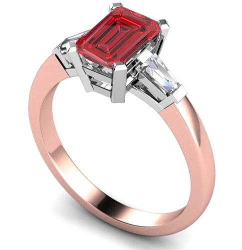 Pear Ruby Gemstone Diamond Ring Image