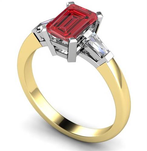 Pear Ruby Gemstone Diamond Ring Image