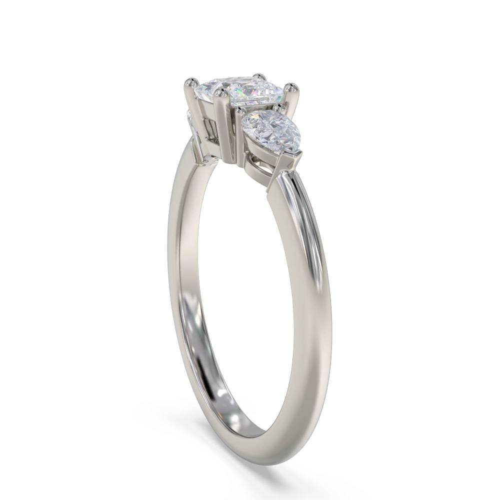 Elegant Princess & Pear Diamond Trilogy Ring P