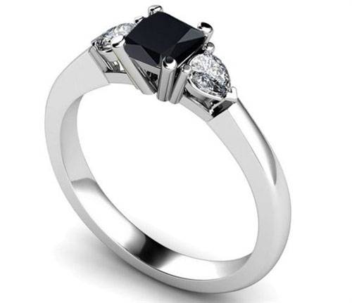 Princess Black Diamond Trilogy Ring P