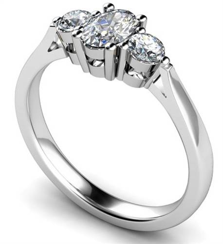 Classic Cushion And Round Diamond Trilogy Ring Image