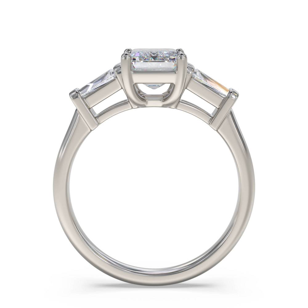 Unique Emerald & Baguette Diamond Trilogy Ring Image