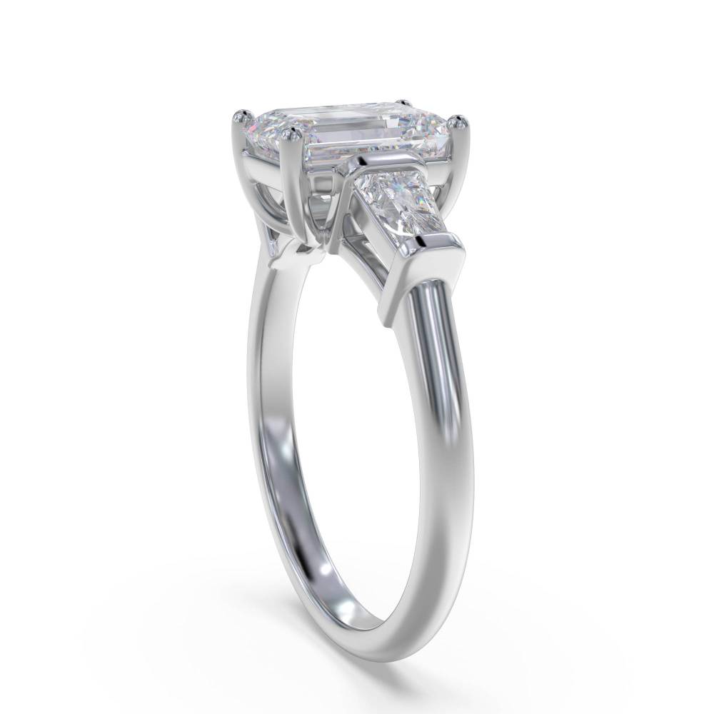 Unique Emerald & Baguette Diamond Trilogy Ring Image