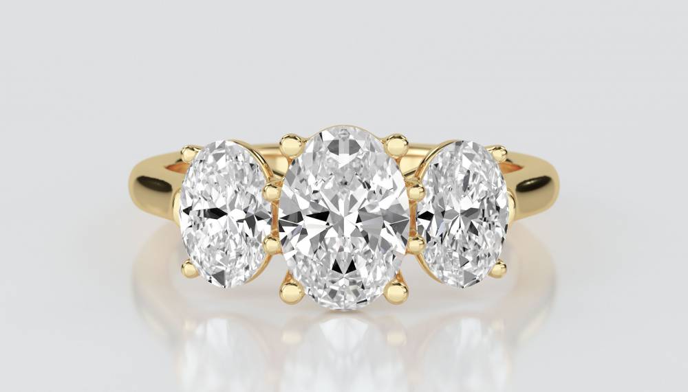 Elegant Oval Diamond Trilogy Ring Image