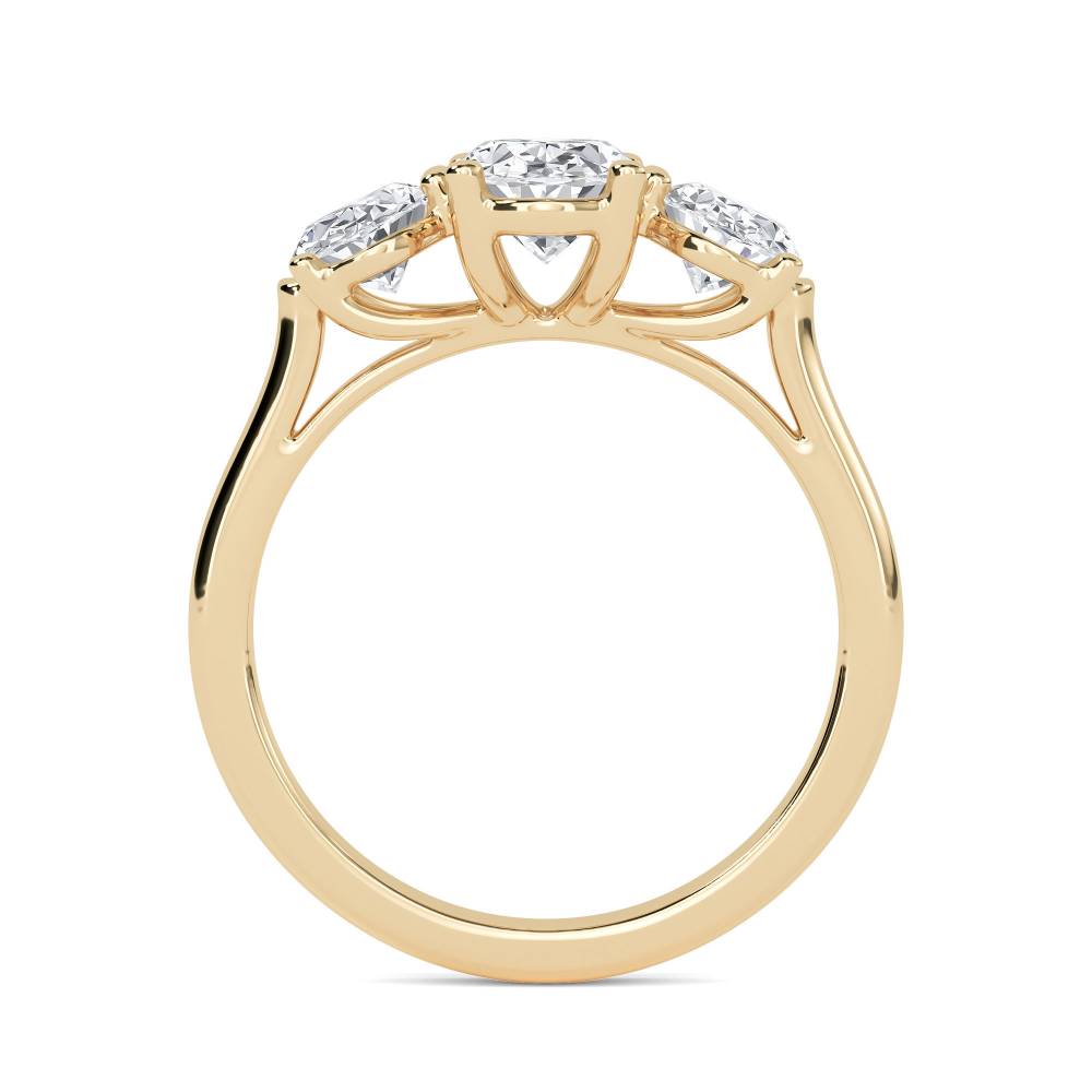 Elegant Oval Diamond Trilogy Ring Image