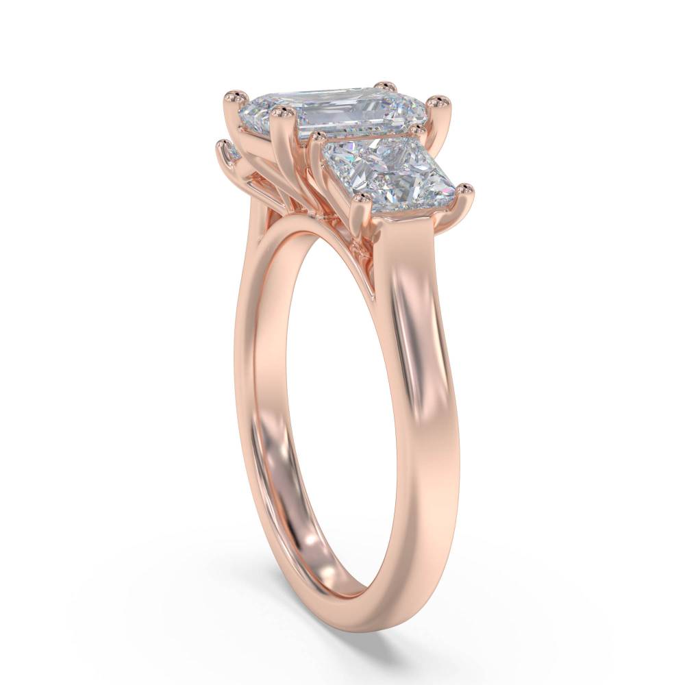 Emerald & Princess Diamond Trilogy Ring Image