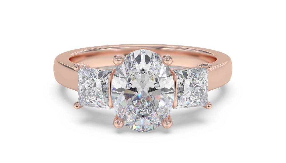 Traditional Oval & Princess Diamond Trilogy Ring Image