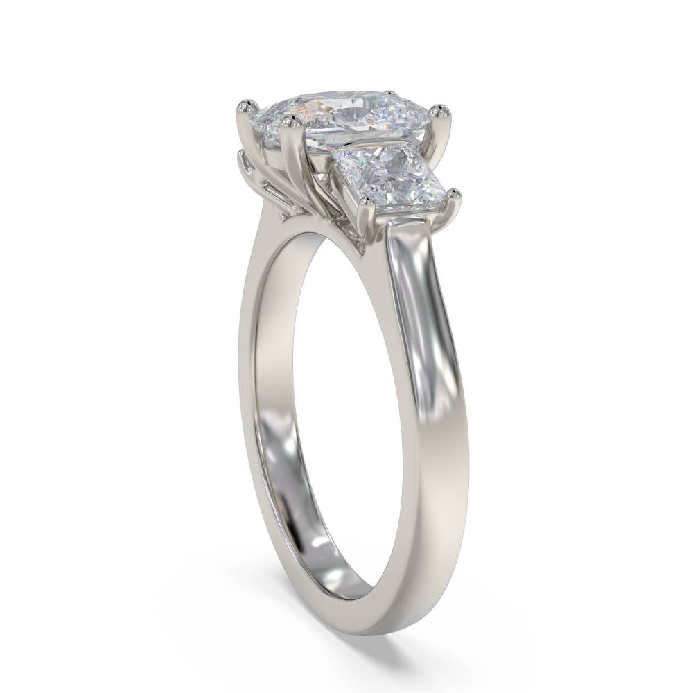 Simple Cushion & Princess Diamond Trilogy Ring P