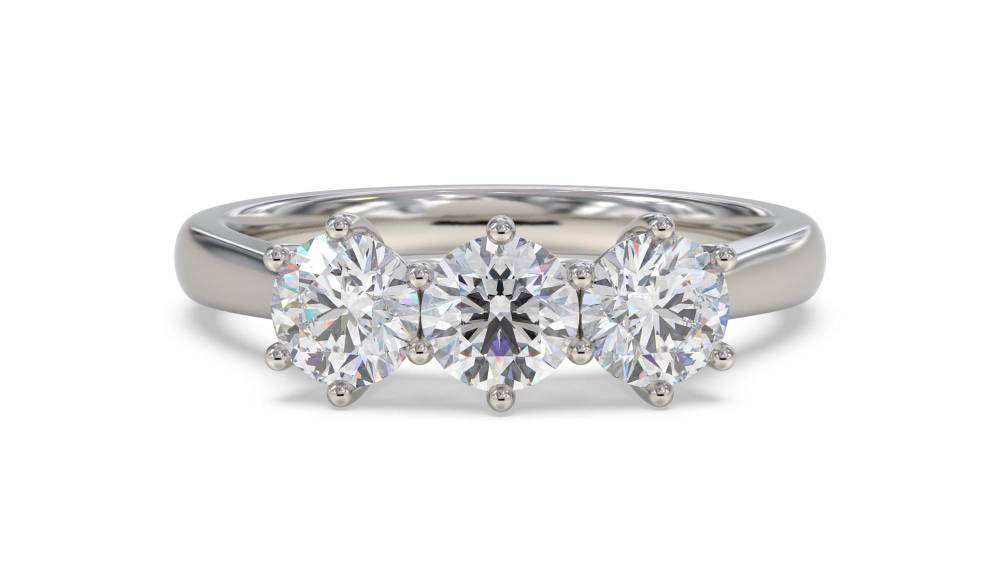 Graduated Round Diamond Trilogy Ring Image