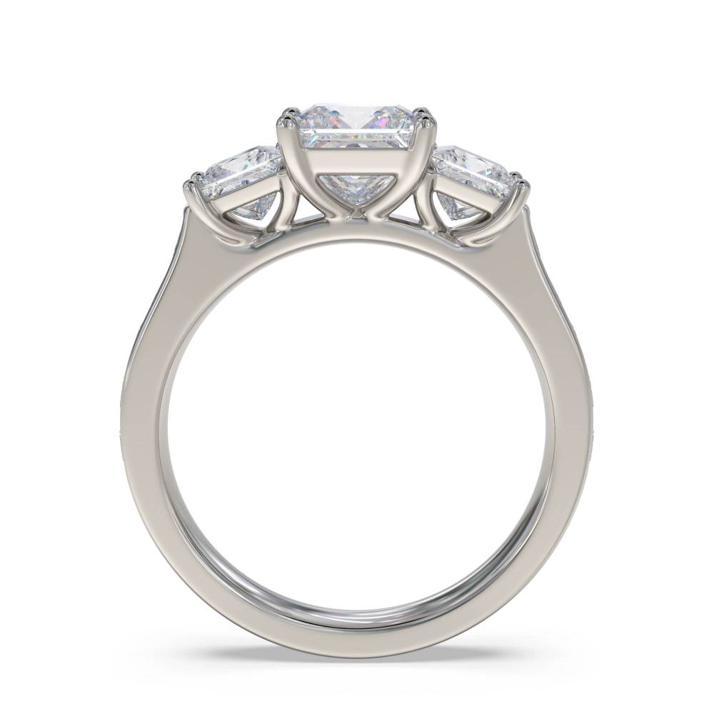 Princess Diamond Trilogy Shoulder Set Ring Image