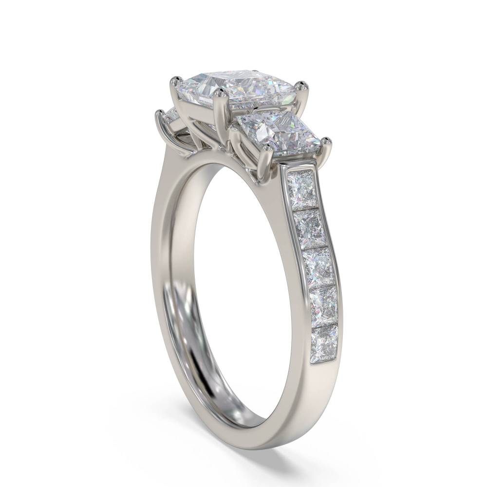 Princess Diamond Trilogy Shoulder Set Ring Image