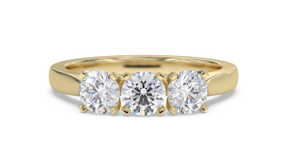 Modern Crossover Round Diamond Trilogy Ring Image