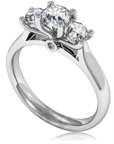 Graduated Round Diamond Trilogy Ring W