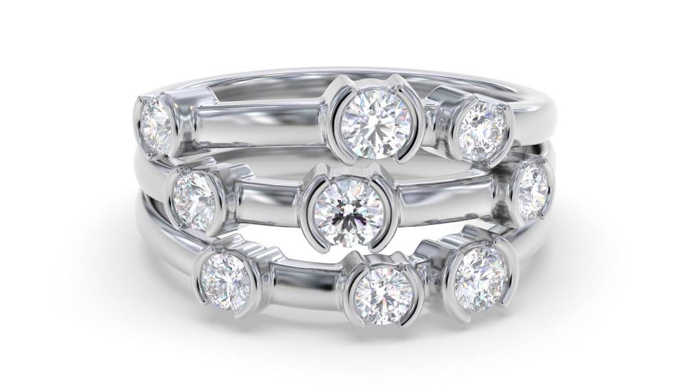 Unique Elegant Round Diamond Dress Ring W