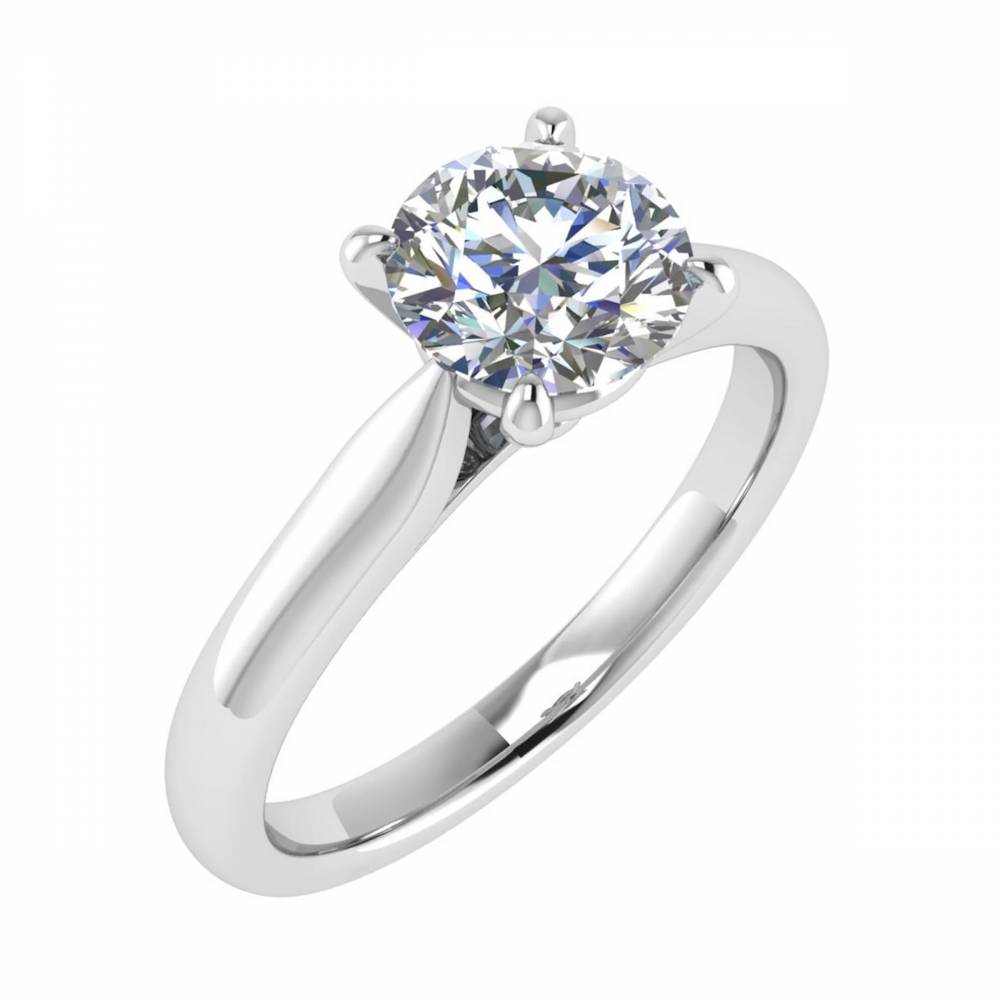 Round Diamond Engagement Ring set in Platinum