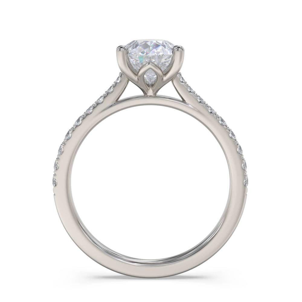 Pear Diamond Shoulder Set Ring P