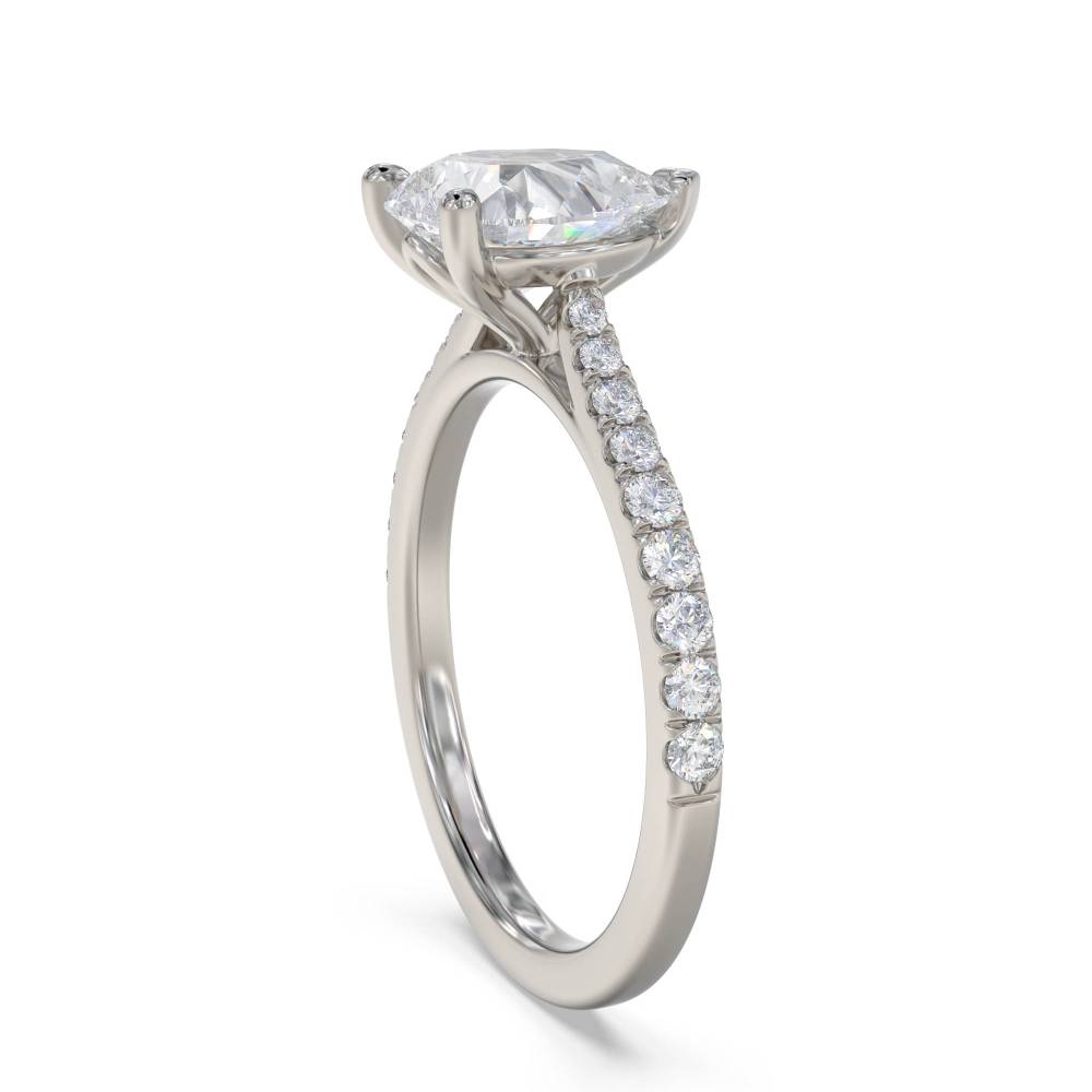 Pear Diamond Shoulder Set Ring P