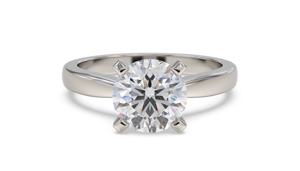 Round Diamond Engagement Ring set in Platinum