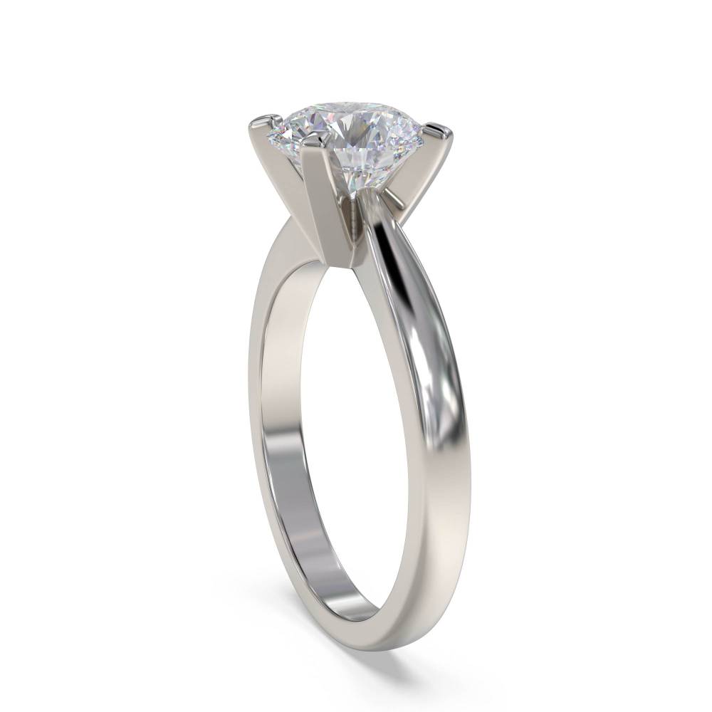 Round Diamond Engagement Ring set in Platinum