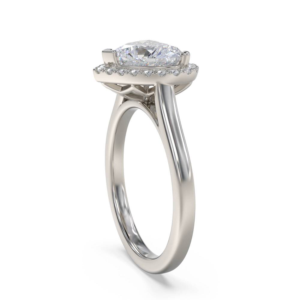 Heart Diamond Single Halo Ring P