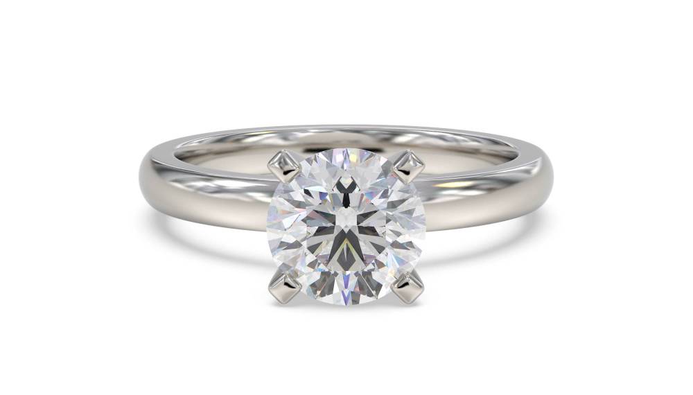 Round Diamond Engagement Ring set in Platinum