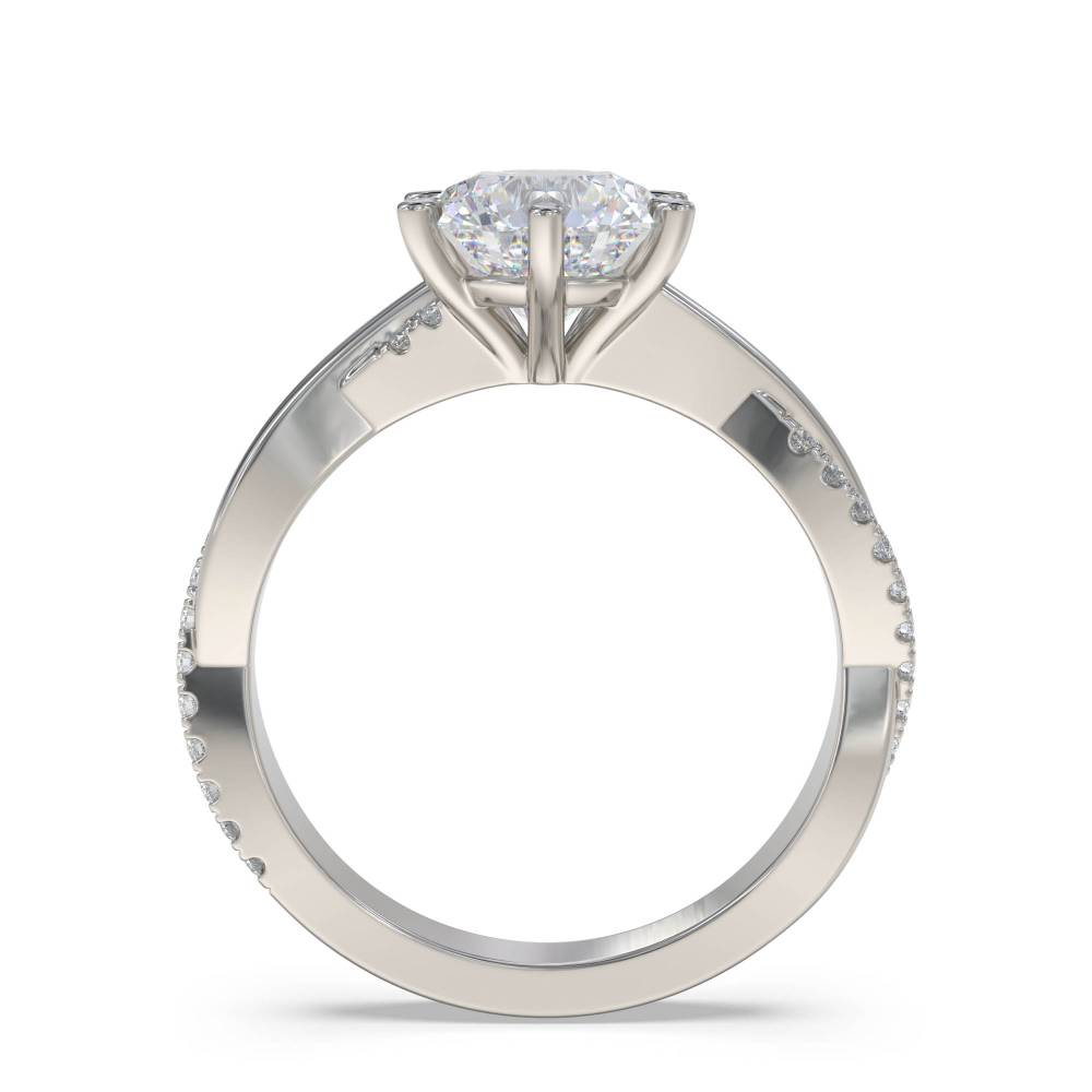 Round Diamond Shoulder Set Ring P