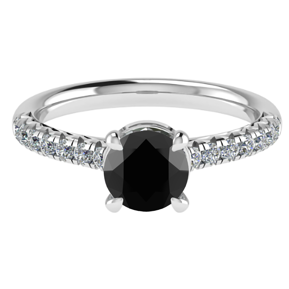 Black Diamond Shoulder Set Ring P