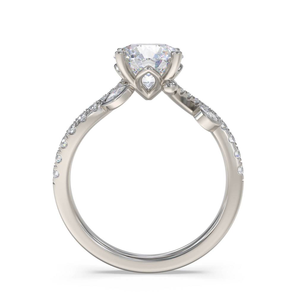 Elegant Round Diamond Split Shoulder Set Ring Image