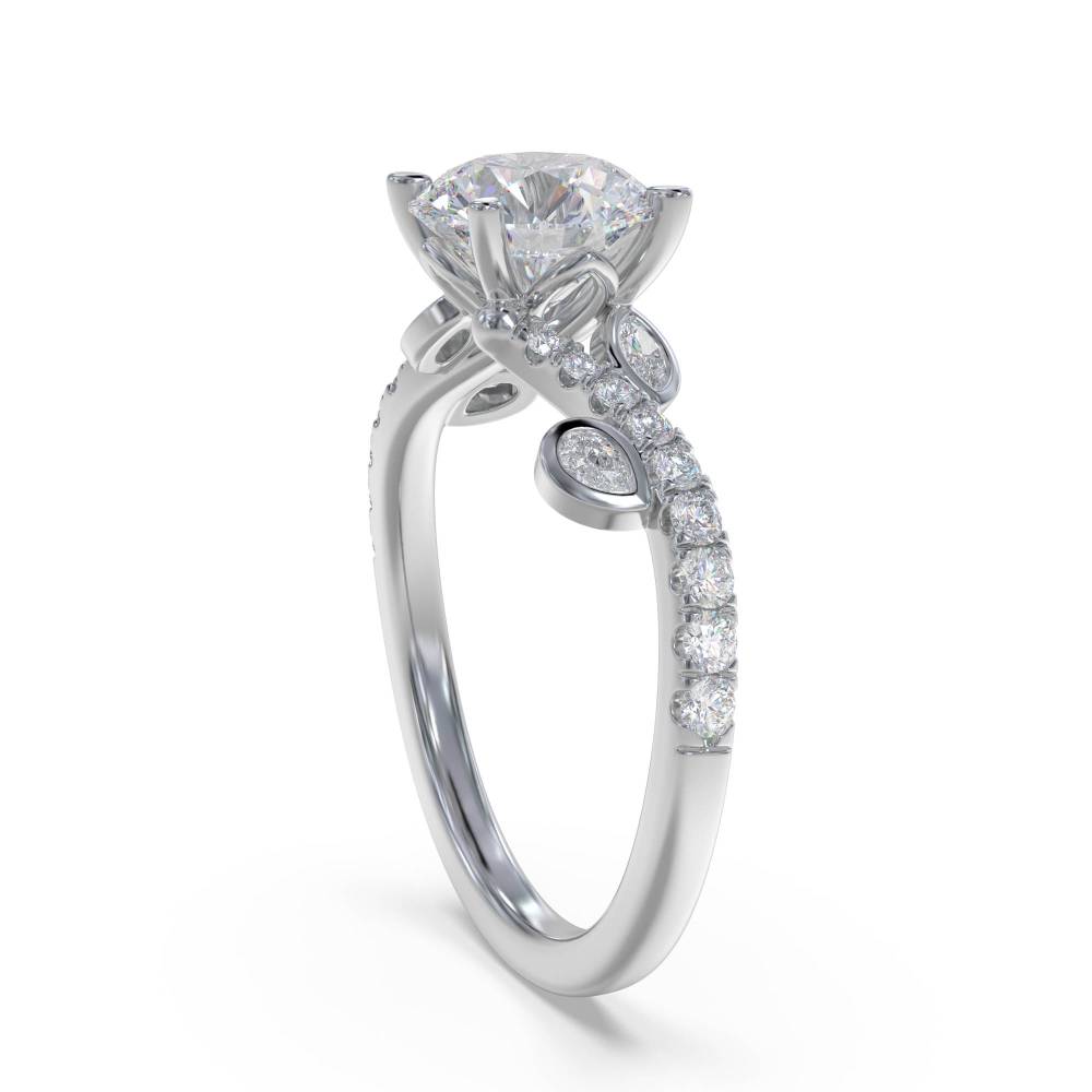 Elegant Round Diamond Split Shoulder Set Ring Image