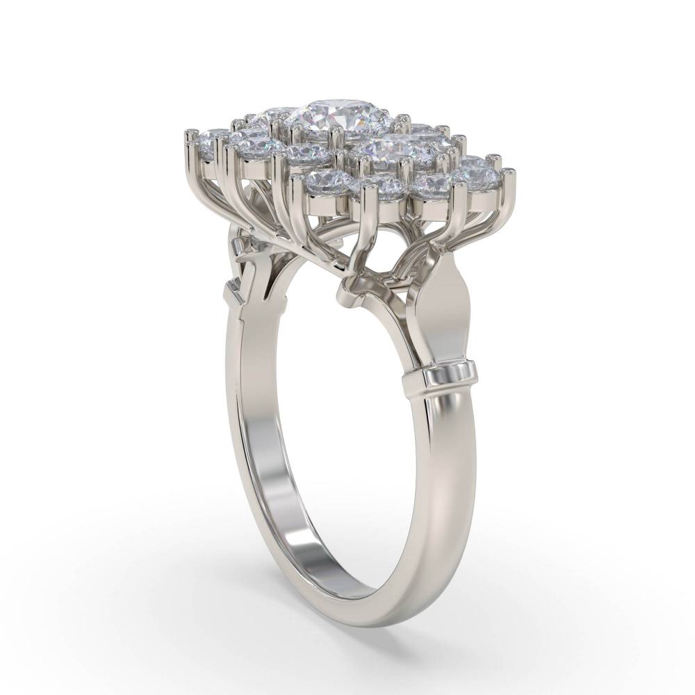 Round Diamond Cluster Ring P