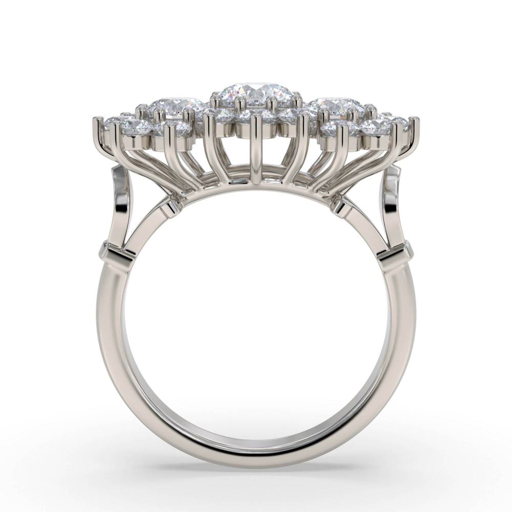 Round Diamond Cluster Ring P