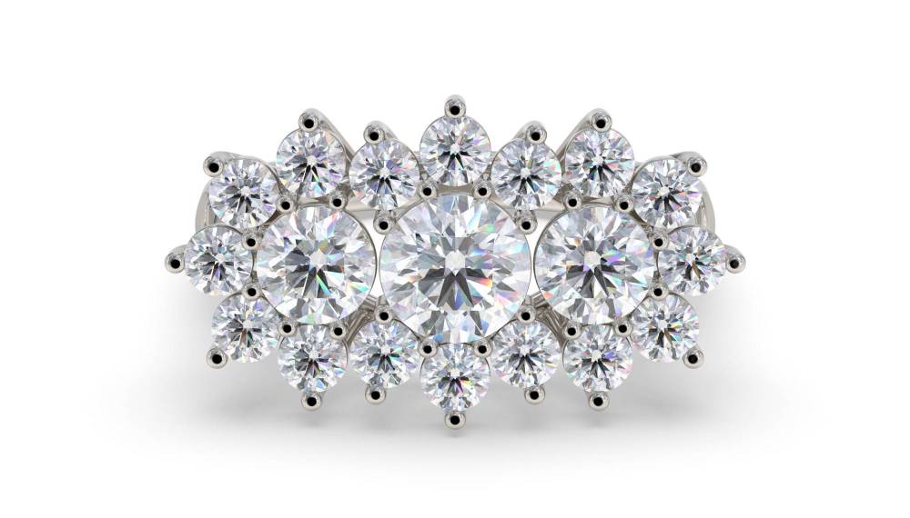 Round Diamond Cluster Ring P