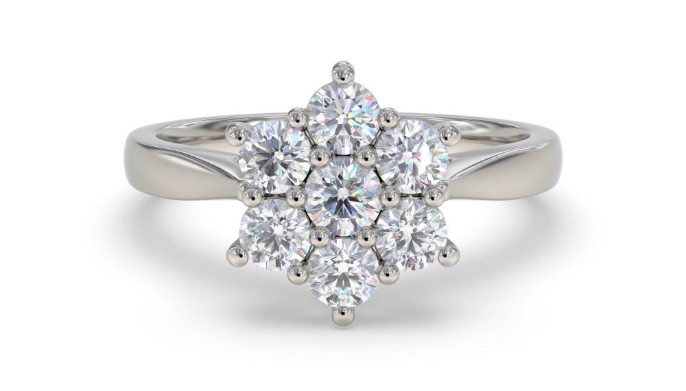 Round Diamond Cluster Ring P