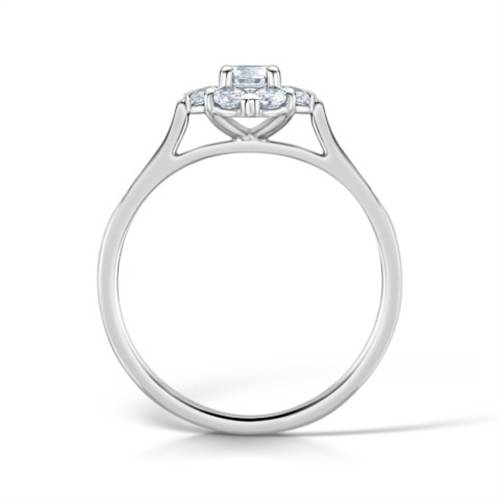 1.30ct Elegant Round Diamond Cluster Ring set in White Gold